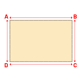 Bâche plate rectangle sur mesure en Membrane PVC 670gr/m² Beige ral 1015 - 4.80x3.20m