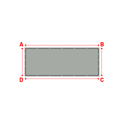 Bâche plate rectangle sur mesure en Membrane PVC 670gr/m² Gris clair RAL 7038 - 3.00x1.15m