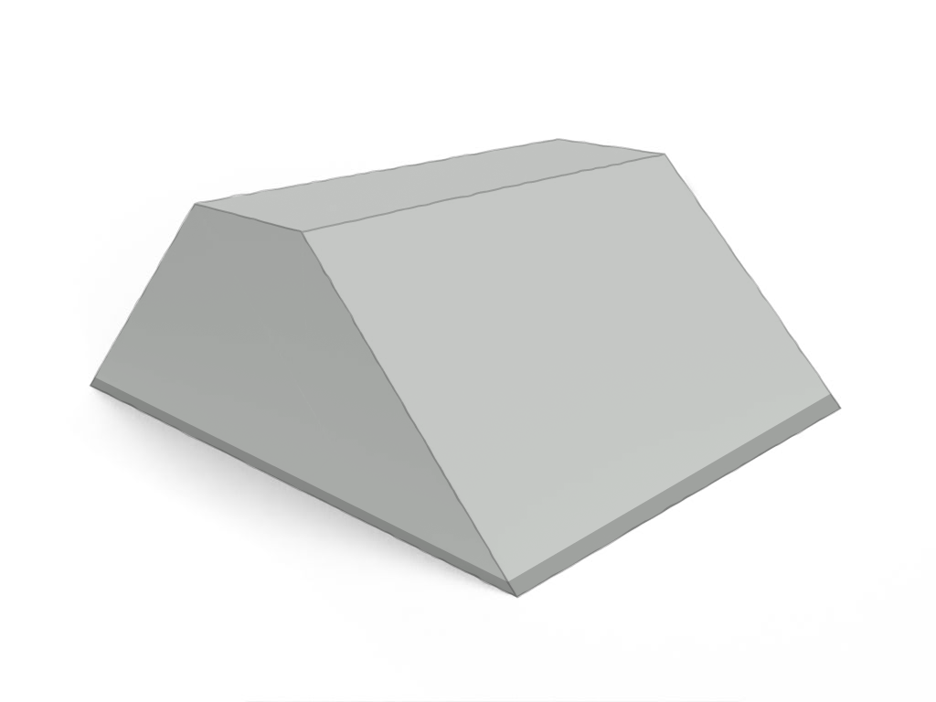 Trapéze Tronqué en Membrane PVC 670gr/m² Gris clair RAL 7038