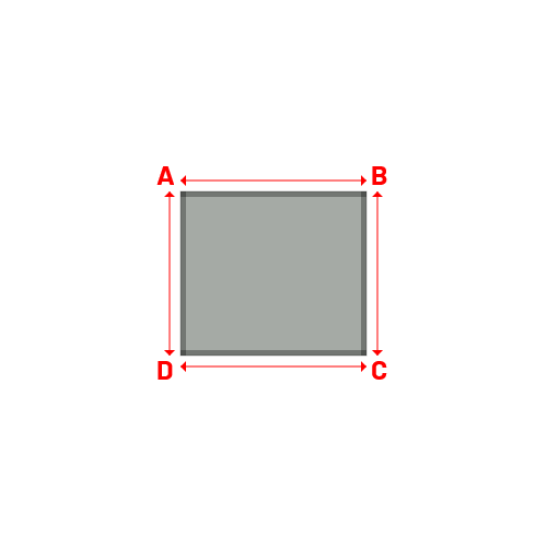 Bâche plate rectangle sur mesure en Membrane PVC 670gr/m² Gris clair RAL 7038 - 1.70x1.50m