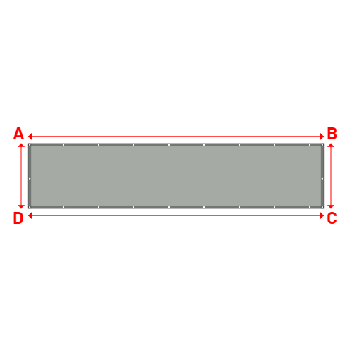 Bâche plate rectangle sur mesure en Membrane PVC 670gr/m² Gris clair RAL 7038 - 5.00x1.10m