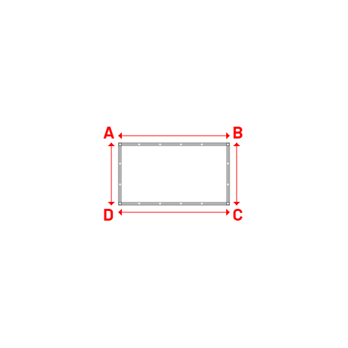 Bâche plate rectangle sur mesure en Membrane PVC 670gr/m² Blanc RAL 9016 - 1.60x0.90m