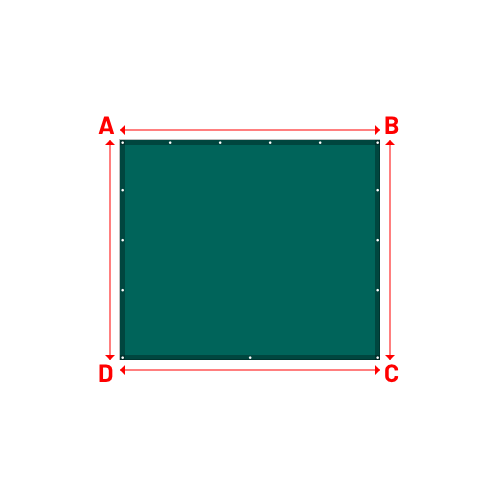 Bâche plate rectangle sur mesure en Membrane PVC 670gr/m² Vert industrie RAL 6026 - 2.60x2.20m