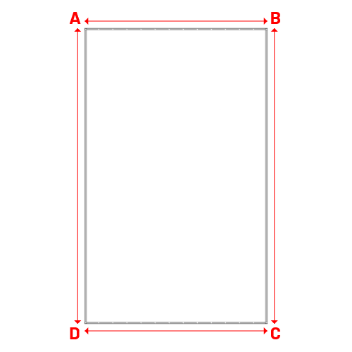 Bâche plate rectangle sur mesure en Membrane PVC 670gr/m² Blanc RAL 9016 - 4.20x6.80m