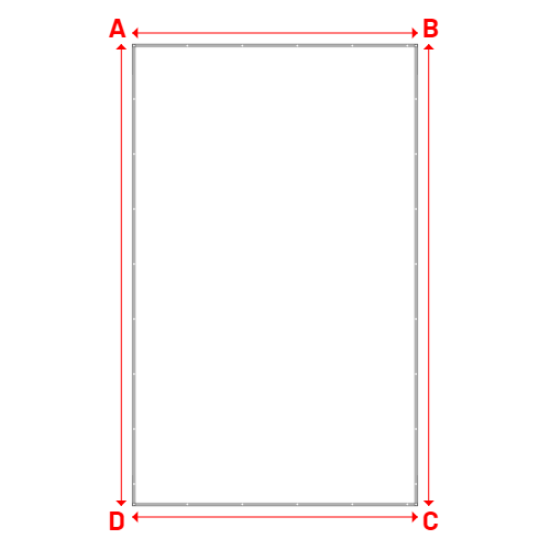Bâche plate rectangle sur mesure en Membrane PVC 670gr/m² Blanc RAL 9016 - 4.20x6.80m