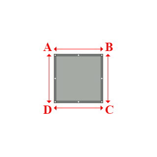 Bâche plate rectangle sur mesure en Membrane PVC 670gr/m² Gris clair RAL 7038 - 1.00x1.00m