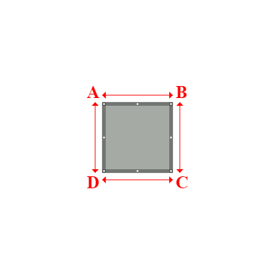 Bâche plate rectangle sur mesure en Membrane PVC 670gr/m² Gris clair RAL 7038 - 1.00x1.00m