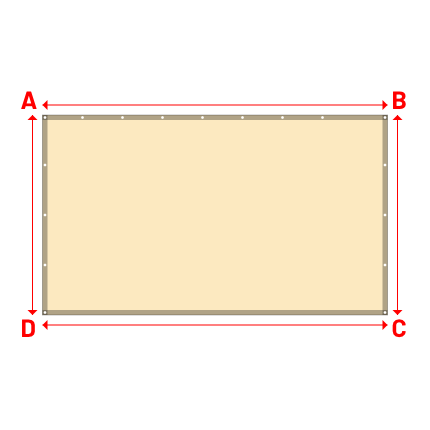 Bâche plate rectangle sur mesure en Membrane PVC 670gr/m² Beige ral 1015 - 3.45x2.00m