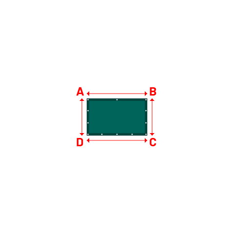 Bâche plate rectangle sur mesure en Membrane PVC 670gr/m² Vert industrie RAL 6026 - 1.24x0.76m