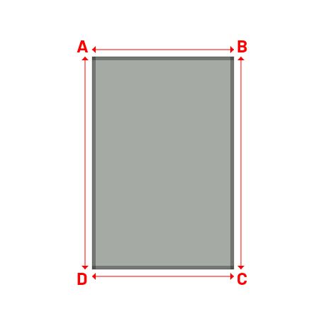 Bâche plate rectangle sur mesure en Membrane PVC 670gr/m² Gris clair RAL 7038 - 2.00x3.00m