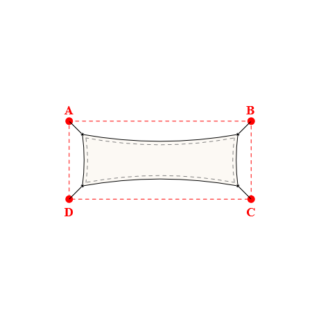 Voile d'ombrage rectangle en Soltis Perform 92 Blanc 92-2044 - 2,99x0,99x2,99x0,99m