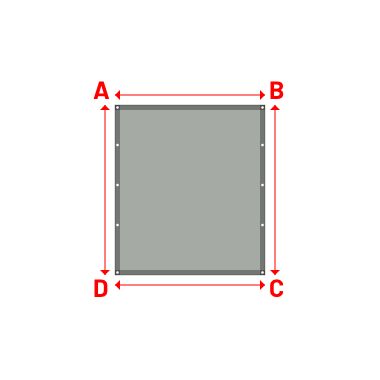 Bâche plate rectangle sur mesure en Membrane PVC 670gr/m² Gris clair RAL 7038 - 1.50x1.70m