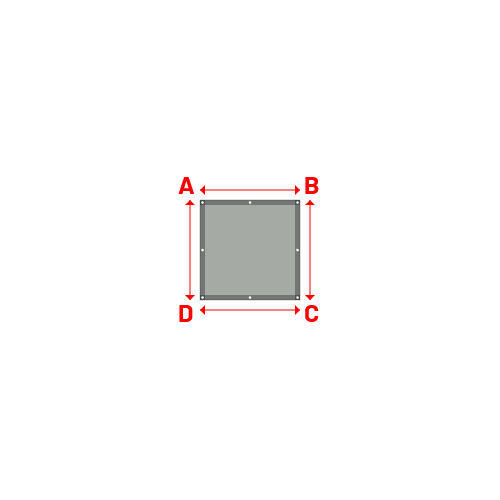 Bâche plate rectangle sur mesure en Membrane PVC 670gr/m² Gris clair RAL 7038 - 1.00x1.00m