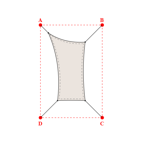 Voile d'ombrage rectangle en Soltis Lounge 96 Karité 96-50843 - 1,19x1,89x0,89x2,19m