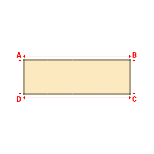 Bâche plate rectangle sur mesure en Membrane PVC 670gr/m² Beige ral 1015 - 3.50x1.15m