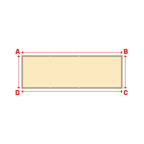 Bâche plate rectangle sur mesure en Membrane PVC 670gr/m² Beige ral 1015 - 3.50x1.15m