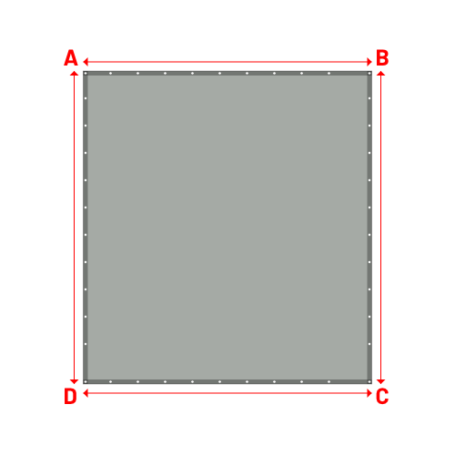 Bâche plate rectangle sur mesure en Membrane PVC 670gr/m² Gris clair RAL 7038 - 3.17x3.44m
