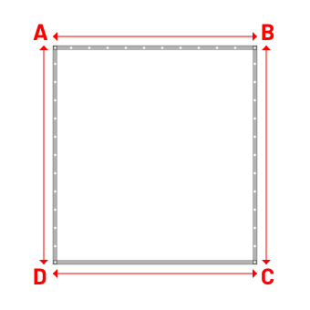 Bâche plate rectangle sur mesure en Membrane PVC 670gr/m² Blanc RAL 9016 - 2.24x2.40m