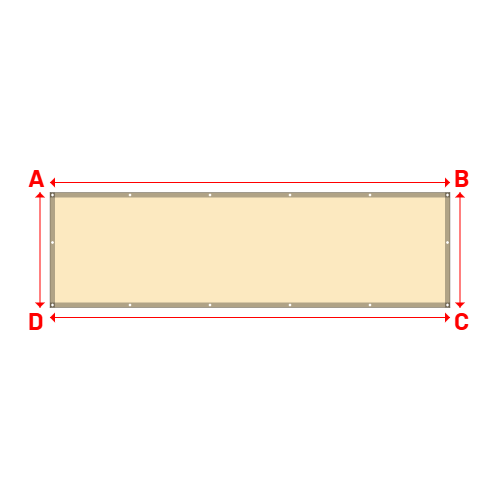 Bâche plate rectangle sur mesure en Membrane PVC 670gr/m² Beige ral 1015 - 4.00x1.15m