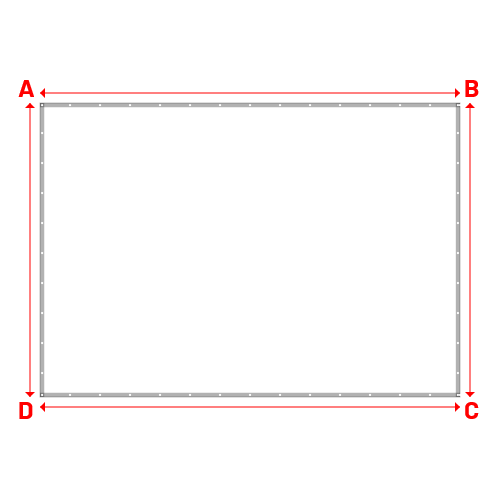 Bâche plate rectangle sur mesure en Membrane PVC 670gr/m² Blanc RAL 9016 - 5.00x3.50m