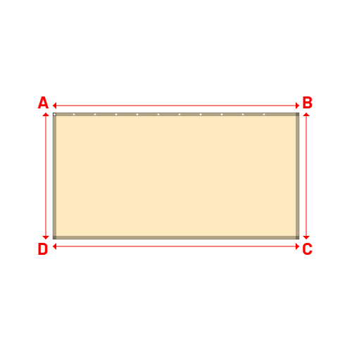 Bâche plate rectangle sur mesure en Membrane PVC 670gr/m² Beige ral 1015 - 3.50x1.80m