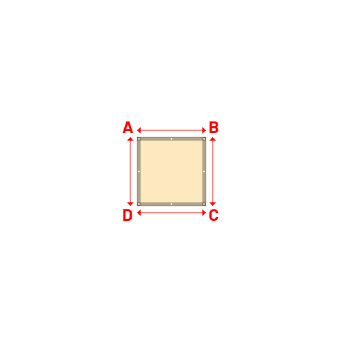 Bâche plate rectangle sur mesure en Membrane PVC 670gr/m² Beige ral 1015 - 1.00x1.00m