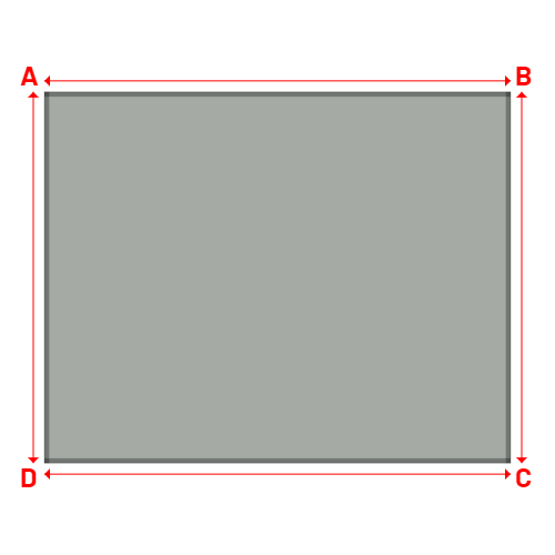 Bâche plate rectangle sur mesure en Membrane PVC 670gr/m² Gris clair RAL 7038 - 4.90x3.90m
