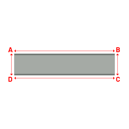 Bâche plate rectangle sur mesure en Membrane PVC 670gr/m² Gris clair RAL 7038 - 3.50x0.75m