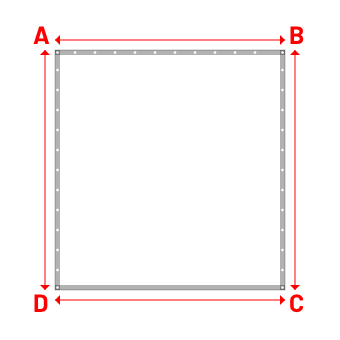 Bâche plate rectangle sur mesure en Membrane PVC 670gr/m² Blanc RAL 9016 - 2.30x2.40m