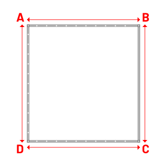 Bâche plate rectangle sur mesure en Membrane PVC 670gr/m² Blanc RAL 9016 - 2.30x2.40m