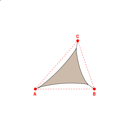 Voile d'ombrage triangle en Soltis Lounge 96 Sandy beige 96-2135 - 3,82x2,89x4,19m