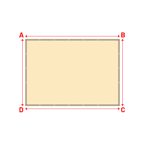 Bâche plate rectangle sur mesure en Membrane PVC 670gr/m² Beige ral 1015 - 3.25x2.30m