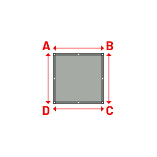 Bâche plate rectangle sur mesure en Membrane PVC 670gr/m² Gris clair RAL 7038 - 1.00x1.00m