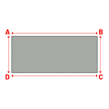 Bâche plate rectangle sur mesure en Membrane PVC 670gr/m² Gris clair RAL 7038 - 7.00x3.00m