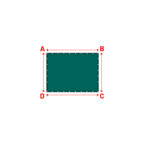Bâche plate rectangle sur mesure en Protect covert 905F3 900gr/m², toile PVC Etanche Vert industrie - 1.80x1.35m