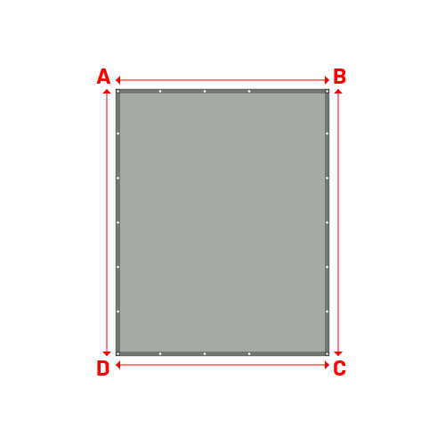 Bâche plate rectangle sur mesure en Membrane PVC 670gr/m² Gris clair RAL 7038 - 2.40x3.00m
