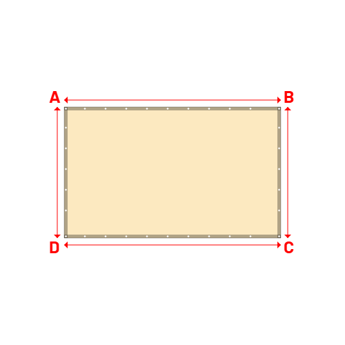 Bâche plate rectangle sur mesure en Membrane PVC 670gr/m² Beige ral 1015 - 3.14x1.90m