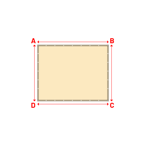 Bâche plate rectangle sur mesure en Membrane PVC 670gr/m² Beige ral 1015 - 2.44x1.93m