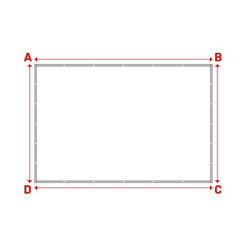 Bâche plate rectangle sur mesure en Membrane PVC 670gr/m² Blanc RAL 9016 - 3.60x2.40m