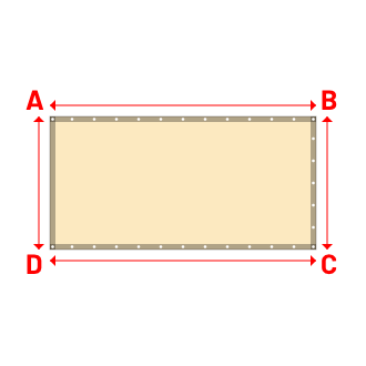 Bâche plate rectangle sur mesure en Membrane PVC 670gr/m² Beige ral 1015 - 2.40x1.20m