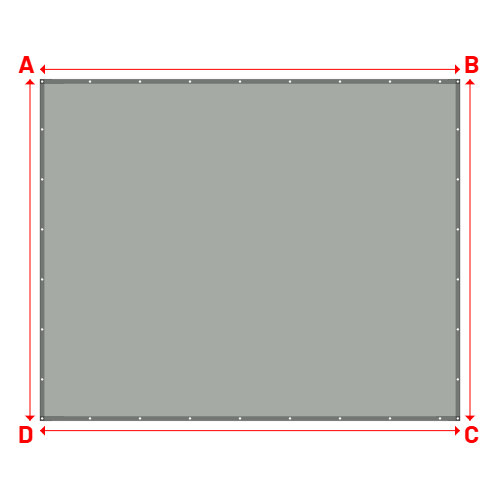 Bâche plate rectangle sur mesure en Membrane PVC 670gr/m² - Etanche Gris clair RAL 7038 - 4.80x3.90m