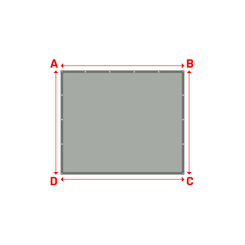 Bâche plate rectangle sur mesure en Membrane PVC 670gr/m² - Etanche Gris clair RAL 7038 - 2.52x2.12m