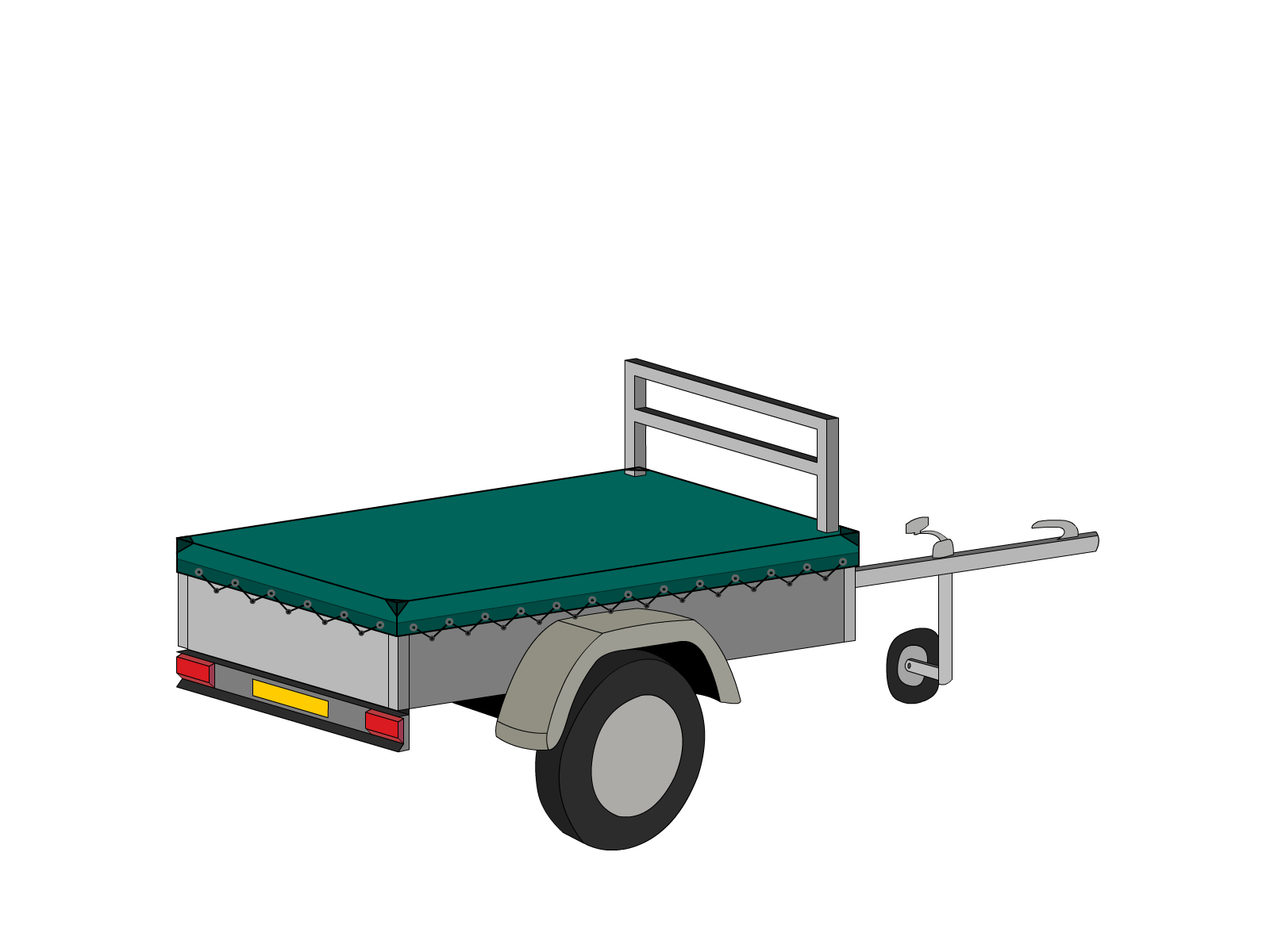 Bâche pour remorque SARIS en Membrane PVC 670gr/m² - Etanche Vert industrie RAL 6026