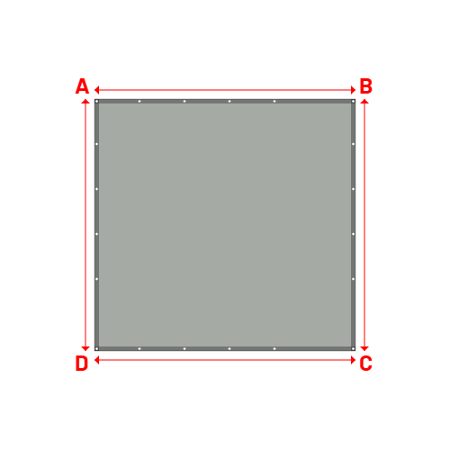 Bâche plate rectangle sur mesure en Membrane PVC 670gr/m² - Etanche Gris clair RAL 7038 - 2.90x2.80m