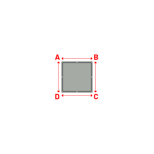 Bâche plate rectangle sur mesure en Membrane PVC 670gr/m² - Etanche Gris clair RAL 7038 - 1.00x1.00m