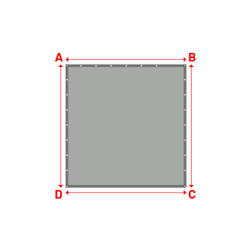 Bâche plate rectangle sur mesure en Membrane PVC 670gr/m² - Etanche Gris clair RAL 7038 - 2.39x2.44m