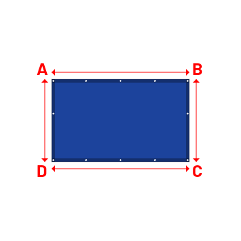 Bâche plate rectangle sur mesure en Membrane PVC 670gr/m² - Etanche Bleu foncé RAL 5002 - 2.00x1.20m