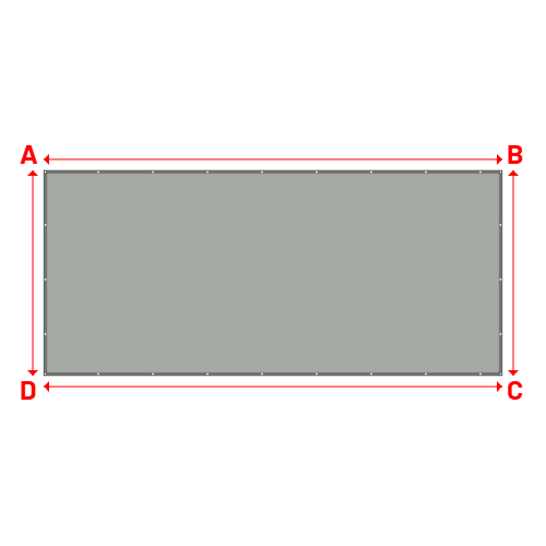 Bâche plate rectangle sur mesure en Membrane PVC 670gr/m² - Etanche Gris clair RAL 7038 - 6.70x3.00m