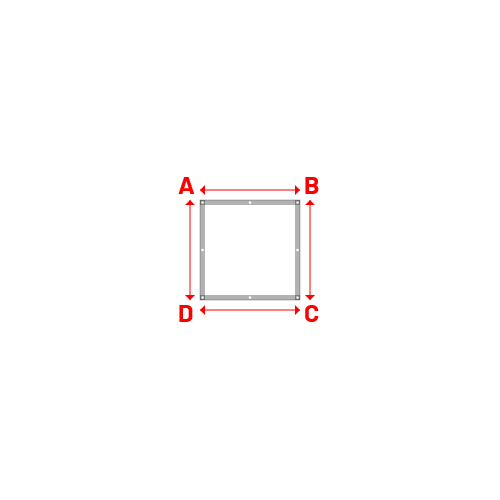 Bâche plate rectangle sur mesure en Membrane PVC 670gr/m² - Etanche Blanc RAL 9016 - 1.00x1.00m