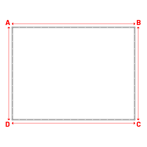 Bâche plate rectangle sur mesure en Membrane PVC 670gr/m² - Etanche Blanc RAL 9016 - 4.45x3.37m